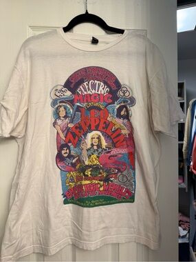 Led Zeppelin Electric Magic White Graphic Tee